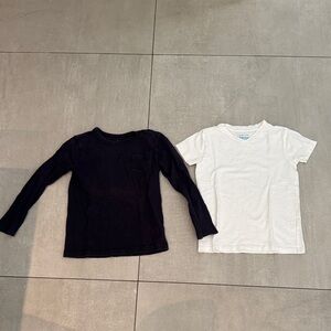 Crewcuts navy blue and White Long Sleeve and Short Sleeve Tee Set 4-5
